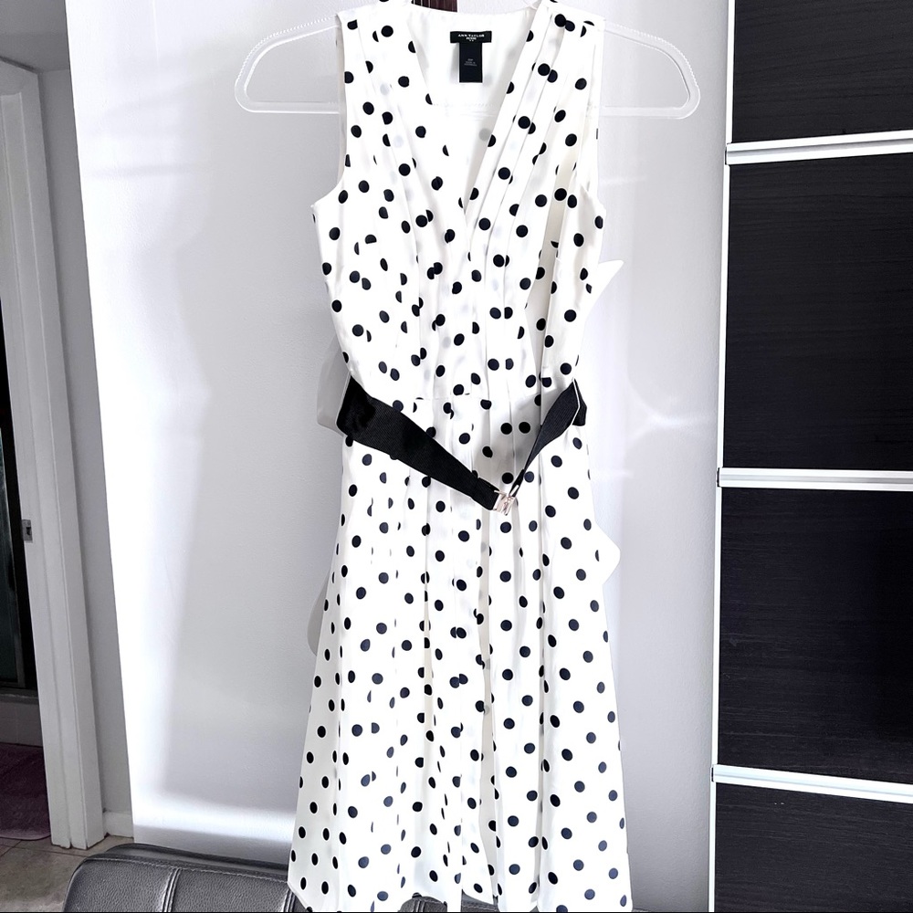 Ann Taylor Polka Dot dress with belt 00P